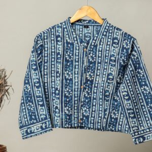 Handmade Block Print Cotton for Women ? Ethnic Floral Printed Top with Long Sleeves